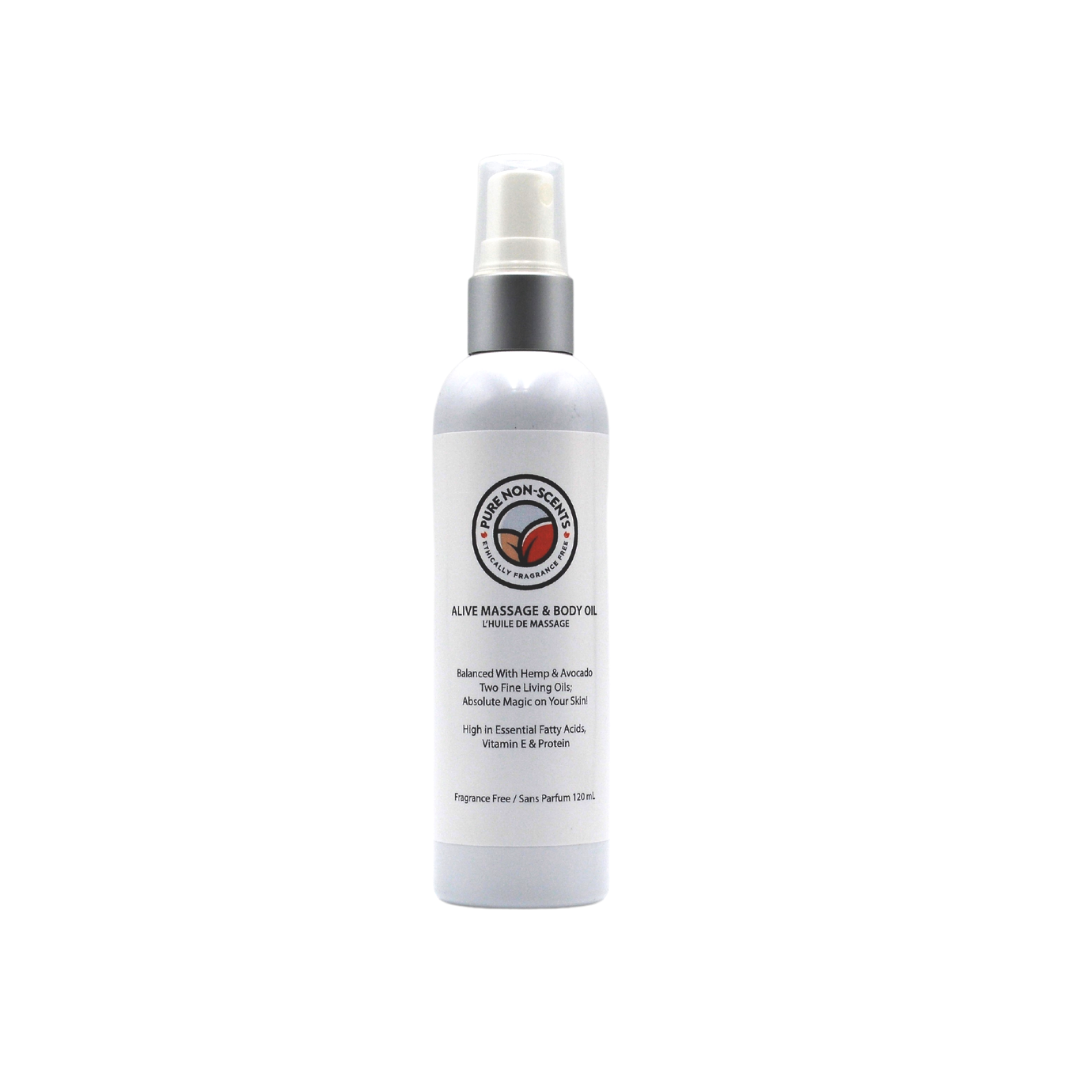 Fragrance Free Alive Massage & Body Oil and Vitamin E