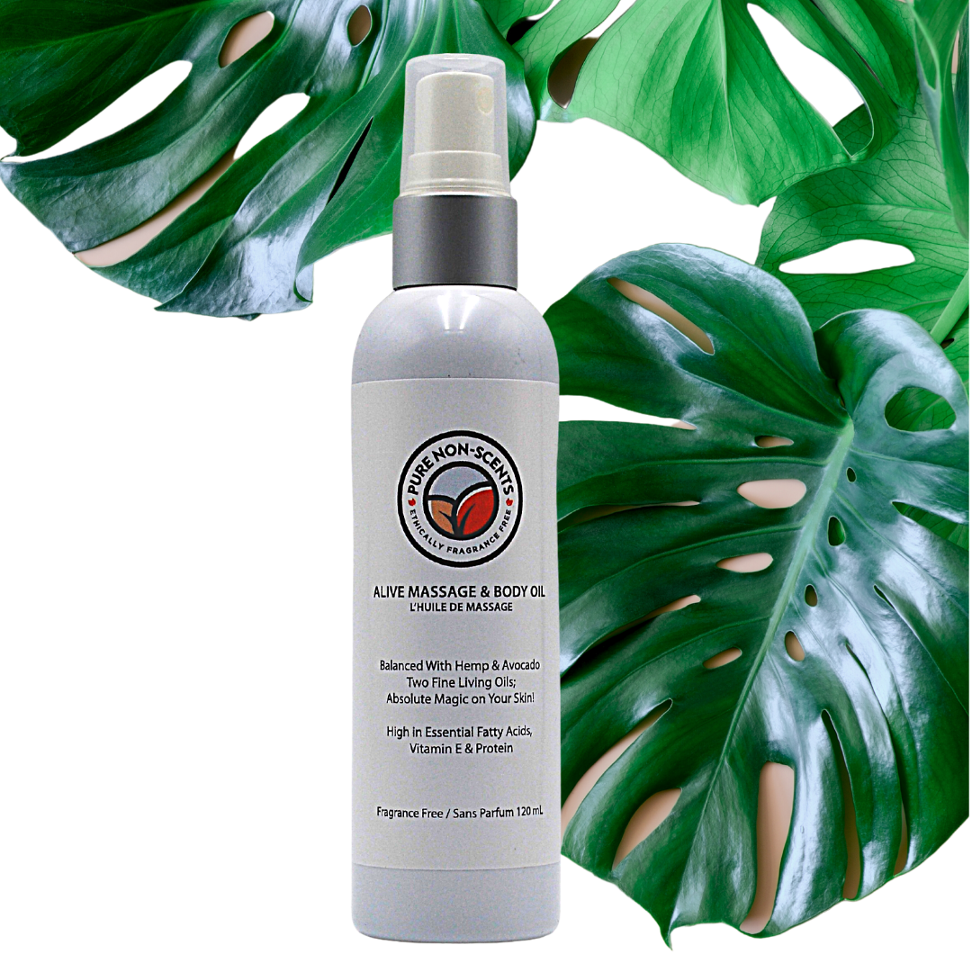 Fragrance Free Alive Massage & Body Oil and Vitamin E