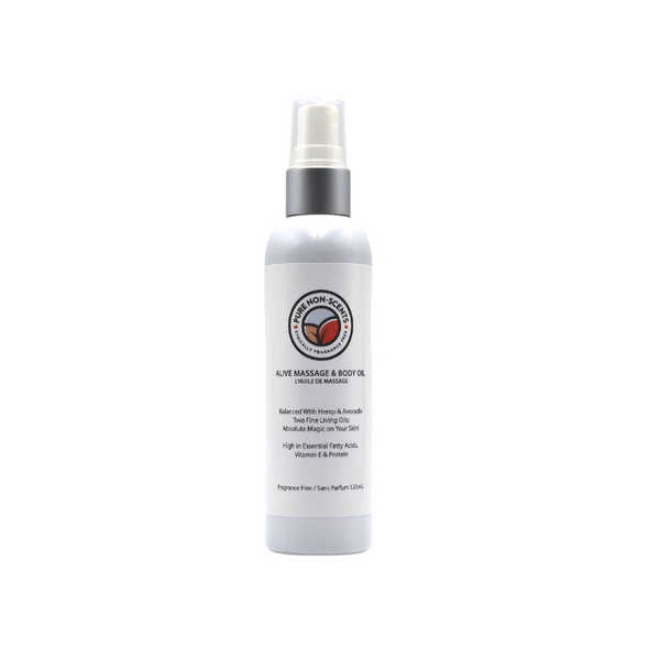 Fragrance Free Alive Massage & Body Oil and Vitamin E