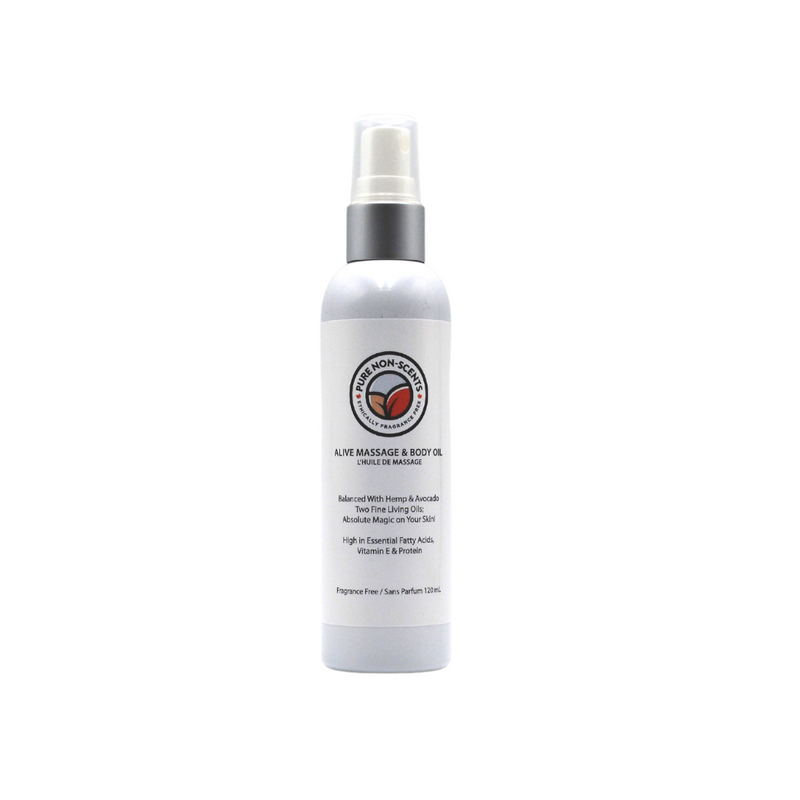 Fragrance Free Alive Massage & Body Oil and Vitamin E